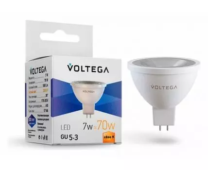 Лампа светодиодная Voltega Simple GU5.3 7Вт 2800K VG2-S1GU5.3warm7W