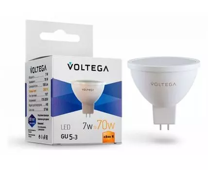 Лампа светодиодная Voltega Simple GU5.3 7Вт 2800K VG2-S2GU5.3warm7W
