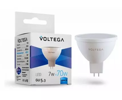 Лампа светодиодная Voltega Simple GU5.3 7Вт 4000K VG2-S2GU5.3cold7W