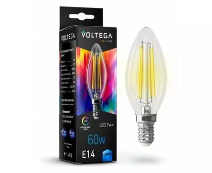 Лампа светодиодная Voltega True colors E14 7Вт 4000K VG10-C35E14cold7W-FHR