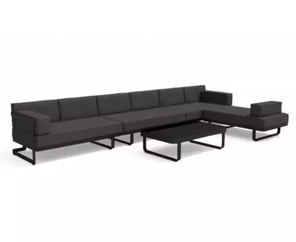 Лаунж Зона Hacienda Dark (темно-серый, серый, черный)