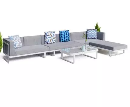 Лаунж Зона Hacienda Grey (белый, серый)