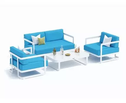 Лаунж зона Silena (голубой, белый)
