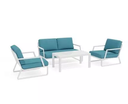 Лаунж Зона Voglie Blue (белый, голубой)