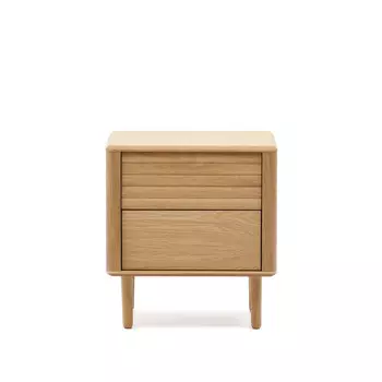 Lenon Тумбочка с 2 ящиками из шпона дуба 50 x 55 см