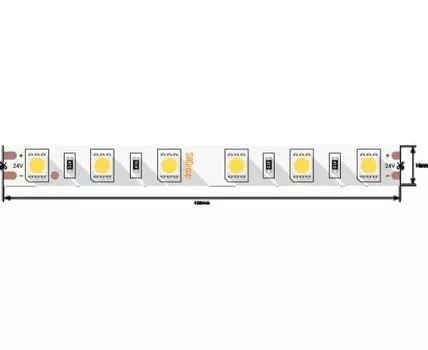 Лента со скотчем 3М светодиодная стандарт 5050, 60 LED/м, 14,4 Вт/м, 24В, IP20, Цвет: Нейтральный белый