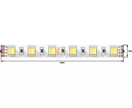 Лента со скотчем 3М светодиодная стандарт 5050, 60 LED/м, 14,4 Вт/м, 24В, IP20, Цвет: Теплый белый + холодный белый