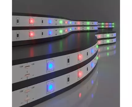 Лента светодиодная 12V 7,2W 30Led 5050 IP20 RGB, 5м