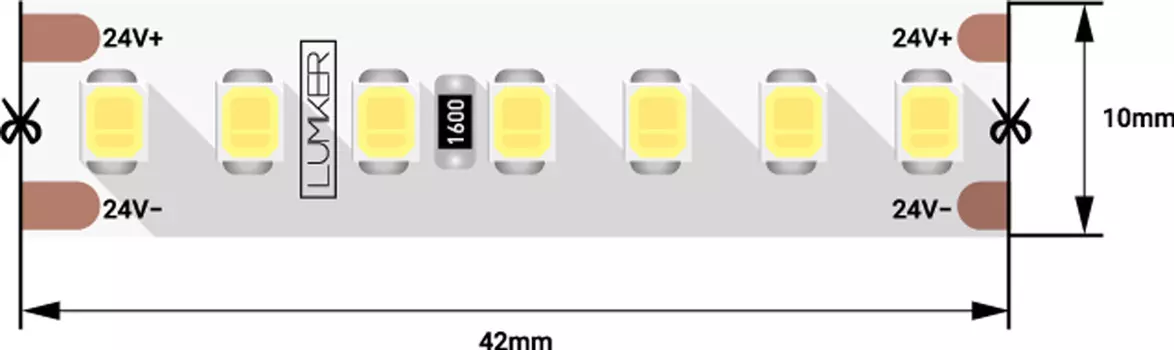 Лента светодиодная 1м. 17W 4000K LUX DSG2168-24-NW-33
