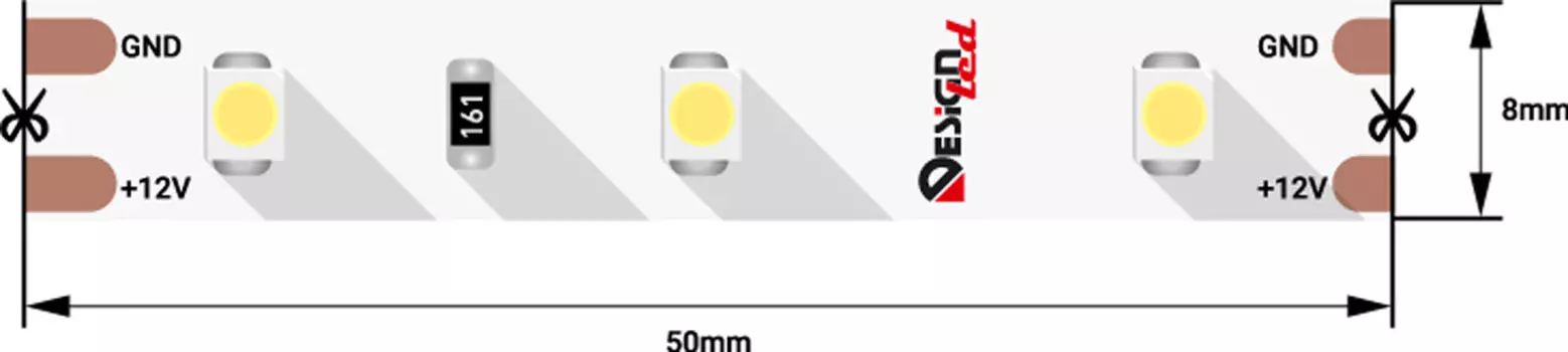 Лента светодиодная 1м. 20W 4000K LUX DSG360-12-NW-33