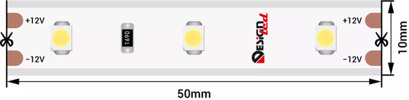 Лента светодиодная 1м. 20W 6000K LUX DSG360-12-W-65