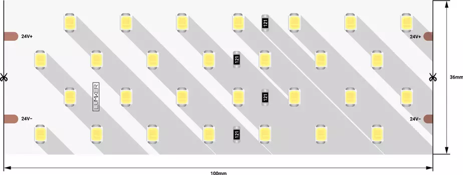 Лента светодиодная 1м. 26W 4000K LUX DSG2280-24-NW-33