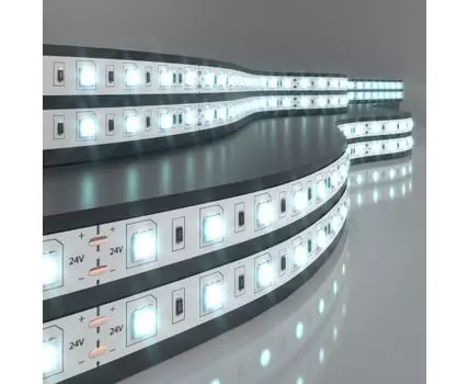 Лента светодиодная 24V 14,4W 60Led 5050 IP20 холодный белый, 5м