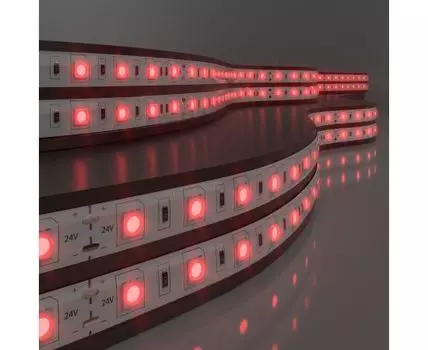 Лента светодиодная 24V 14,4W 60Led 5050 IP65 красный, 5м