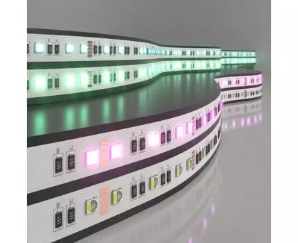 Лента светодиодная 24V 24W 60Led 5050 IP20 MIX RGB/холодный белый, 5м