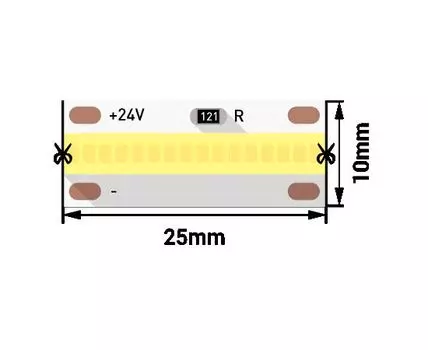 Лента светодиодная LUX, FOB, 640 LED/м, 14 Вт/м, 24В, IP33, Нейтральный белый (4000K)