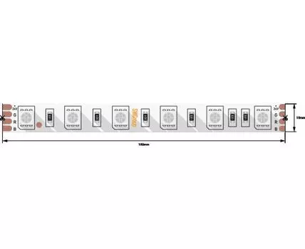 Лента светодиодная стандарт 5050, 60 LED/м, 14,4 Вт/м, 24В, IP20, Цвет: RGB