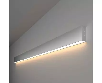 Линейный светодиодный накладной односторонний светильник 128см 25Вт 3000К матовое серебро 101-100-30-128