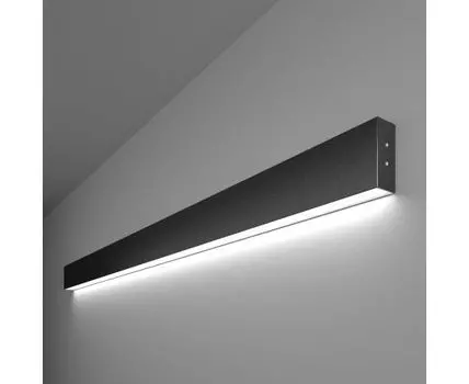 Линейный светодиодный накладной односторонний светильник 128см 25Вт 6500К черная шагрень 101-100-30-128