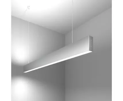 Линейный светодиодный подвесной двусторонний светильник 103см 40Вт 6500К матовое серебро 101-200-40-103