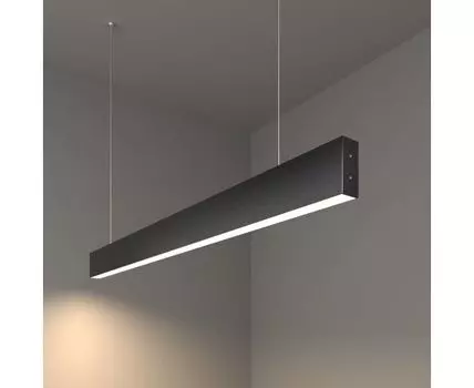 Линейный светодиодный подвесной односторонний светильник 103см 20Вт 4200К черная шагрень 101-200-30-103
