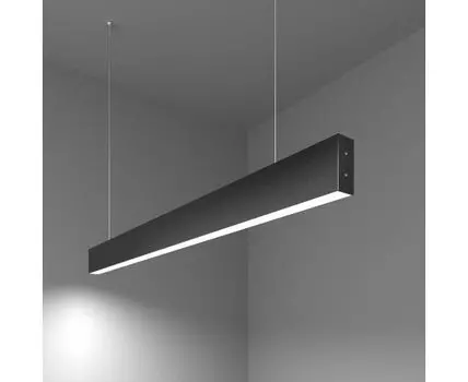 Линейный светодиодный подвесной односторонний светильник 103см 20Вт 6500К черная шагрень 101-200-30-103