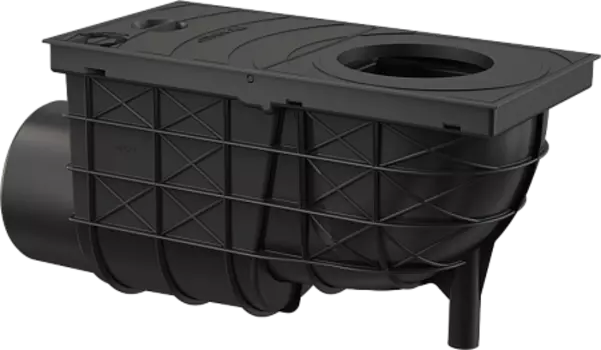 Ливнеотвод 300 155/110, подводка – боковая, черный, арт. AGV3