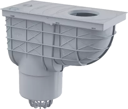 Ливнеотвод 300 155/125, подводка – прямая, серый, арт. AGV2S