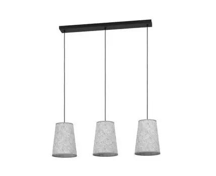 Люстра ALSAGER, 3X40W (E27), L910, B210, H1100, сталь, черный/фетр, серый, 43985