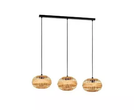 Люстра AMSFIELD 1 3X40W (E27), L960, B260, H1100, сталь, черный/дерево, 43863