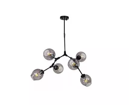 Люстра Bubble 6 black/smoky