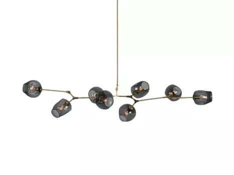 Люстра Bubble 8 brass/smoky