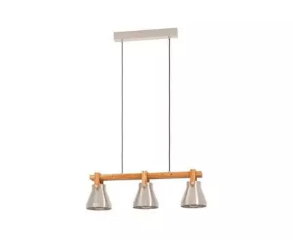 Люстра CAWTON, 3X40W (E27), L760, B160, H1100, сталь, дерево, коричневый, 43952