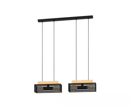 Люстра CIDRAZ, 4X40W (E27), сталь, дерево, черный, коричневый, 390164