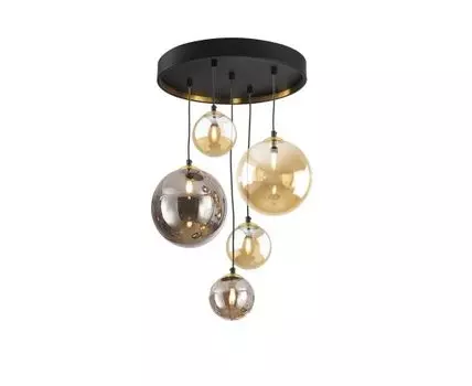 Люстра Dark 5L черный / латунь