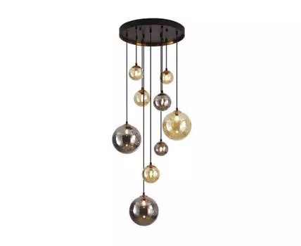 Люстра Dark 9L черная-латунь