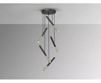 Люстра Edna 5L черный / золотой