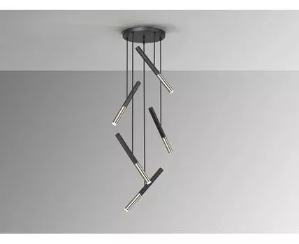 Люстра Edna 5L черный / золотой DIM