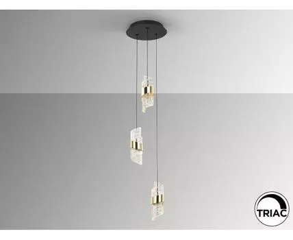 Люстра Iliada 3L черно-золотая