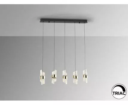 Люстра Iliada 5L черно-золотая