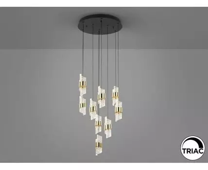 Люстра Iliada 9L черно-золотая D50