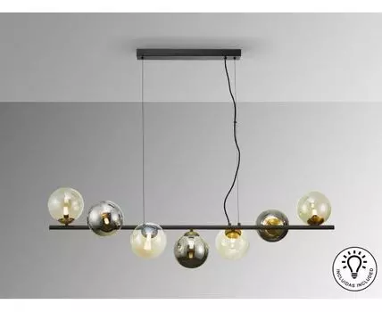 Люстра Inoa 7L черный-дымчатый-янтарный