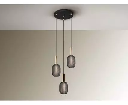 Люстра Micron 3L золотой / черный