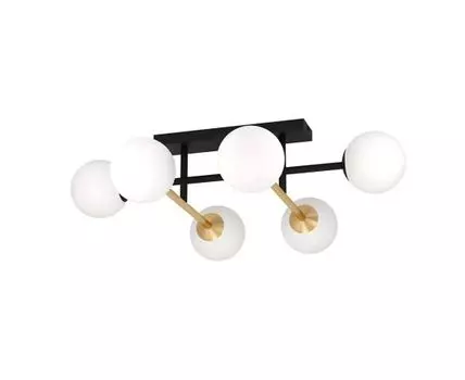 Люстра PAZ, 6X40W (E14), сталь, черный, стекло, 390176