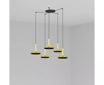 Люстра Whizz 5L золотая / черная