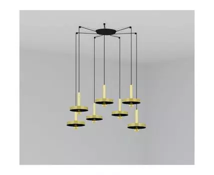 Люстра Whizz 7L золотая / черная