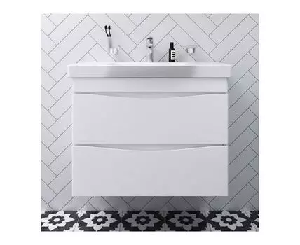 M80FHX0802WG База под раковину подвесная 80 см, 2 ящика, белый глянец