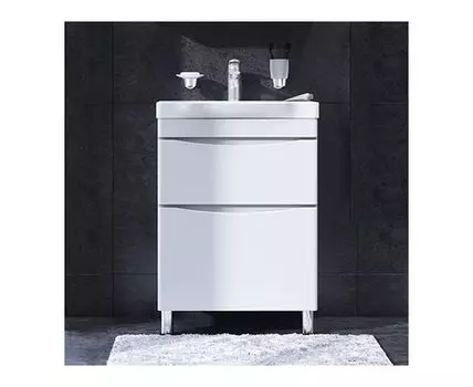 M80FSX0652WG База под раковину напольная 65 см, 2 ящика, белый глянец