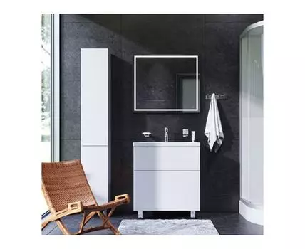 M90FSX07522WG32 База под раковину напольная 75 см, 2 ящика, белый глянец