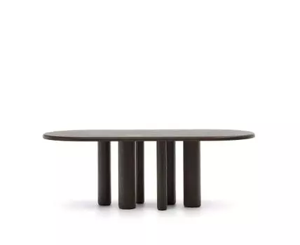 Mailen Овальный стол из ясеневого шпона с темной отделкой 220 x 105 см